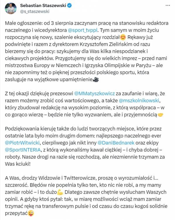 Nowy redaktor naczelny TVP Sport