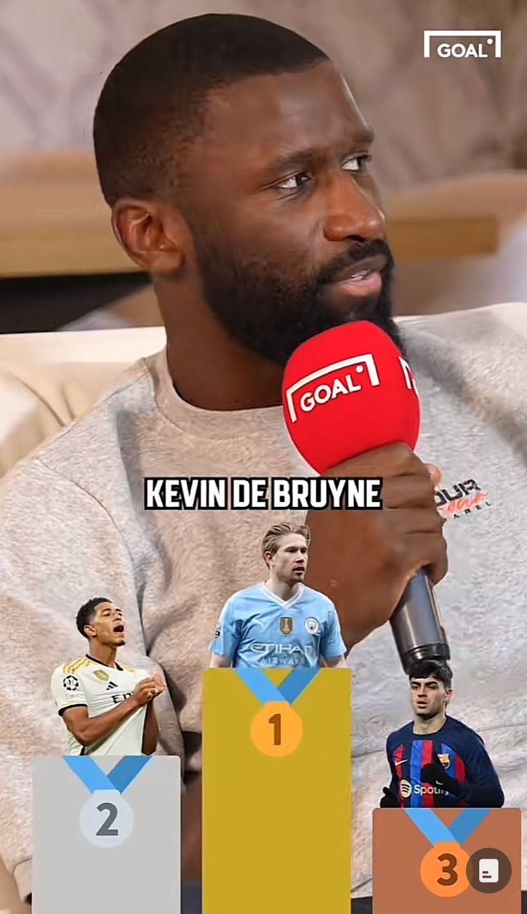 Tak wygląda ranking Rudigera złożony z De Bruyne, Bellinghama i Pedriego