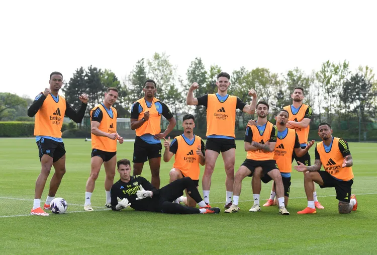 Zwycięska ekipa z treningu Arsenalu