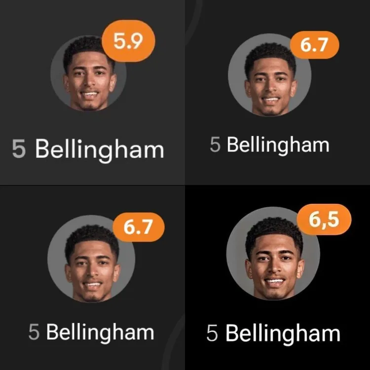 Słabe oceny Bellinghama za ostatnie 4 mecze w Lidze Mistrzów