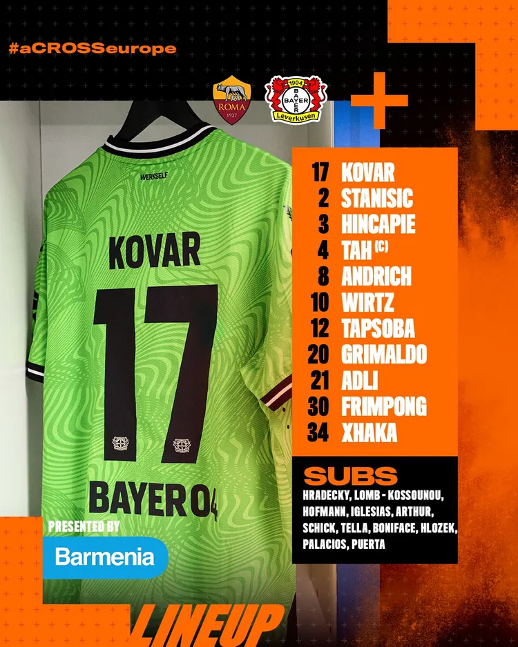 XI Bayeru na mecz z Romą