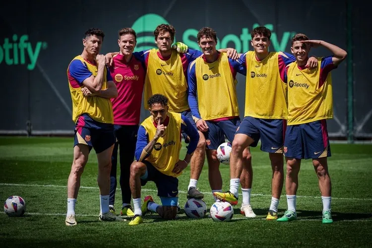 Wygrana ekipa na treningu Barcelony