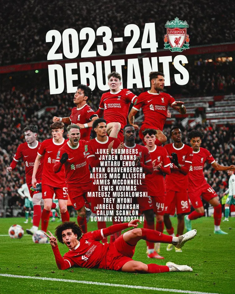 Oni debiutowali w barwach Liverpoolu w sezonie 2023/2024