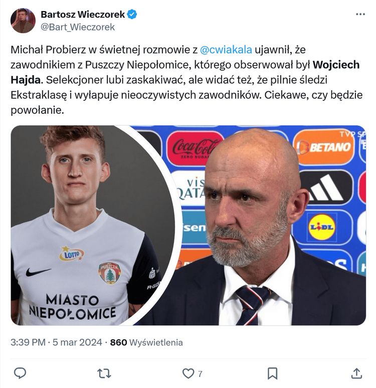 Michał Probierz chce powołać 23-letniego pomocnika Puszczy Niepołomice!