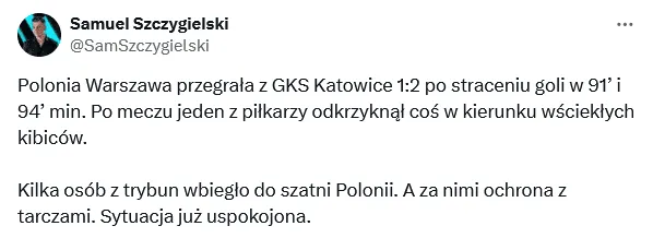 Wielki skandal po meczu Polonii z GKS-em Katowice