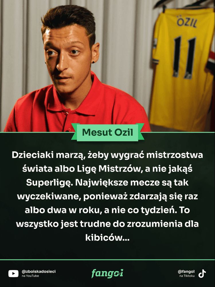 Mesut Ozil jest przeciwko Superlidze