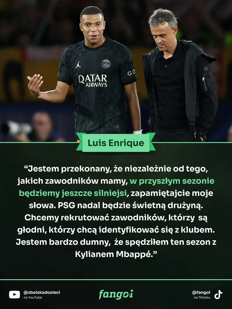 Luis Enrique jest przekonany, że bez Mbappe PSG będzie jeszcze silniejsze