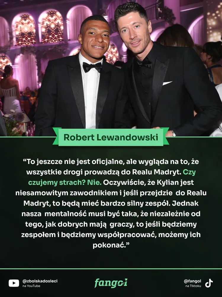 Lewandowski skomentował transfer Mbappe do Realu Madryt