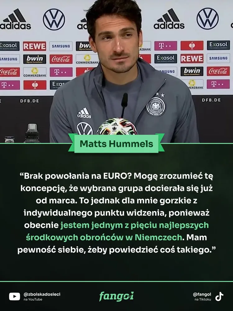 Hummels skomentował brak powołania na EURO 2024