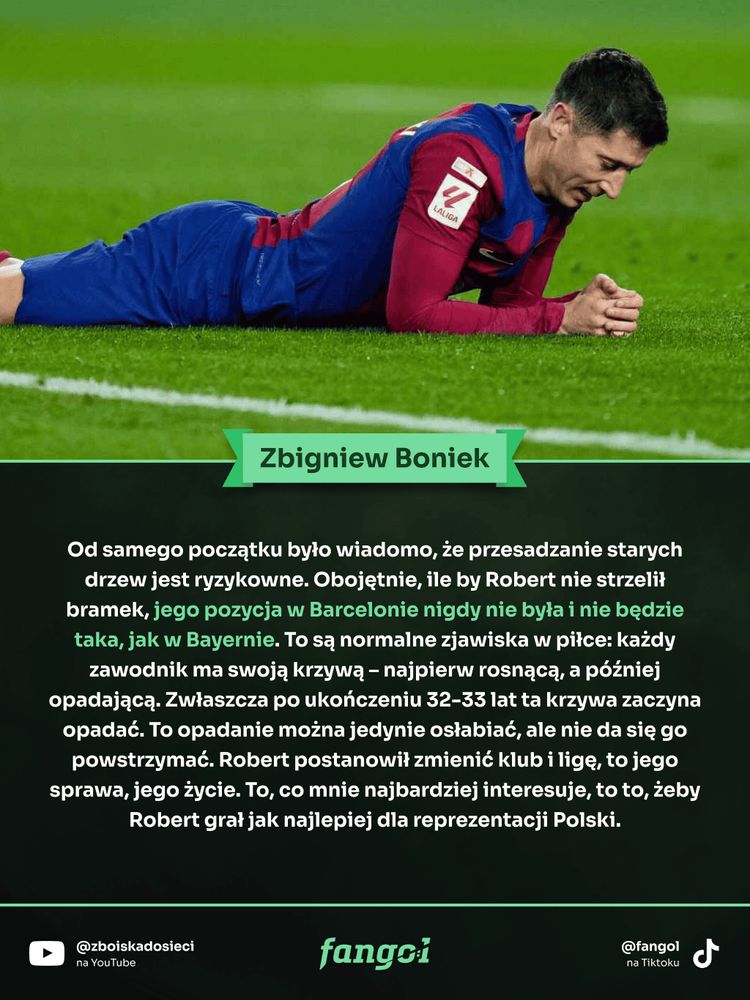 Zbigniew Boniek podsumował ostatni spadek formy "Lewego"
