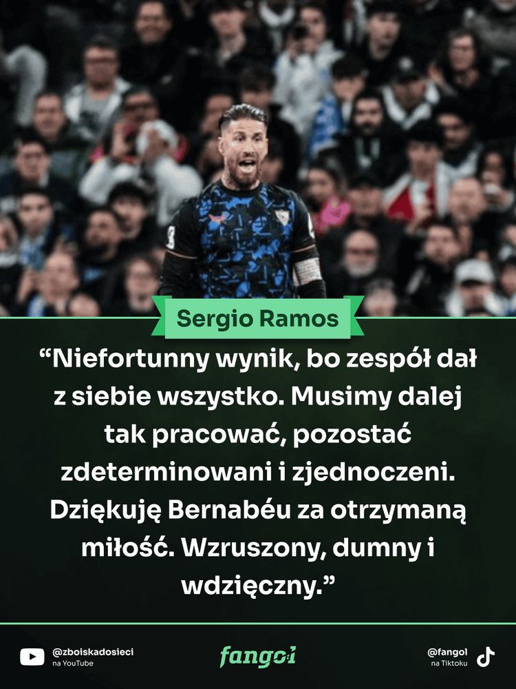 Wiadomość Sergio Ramosa po porażce z Realem Madryt