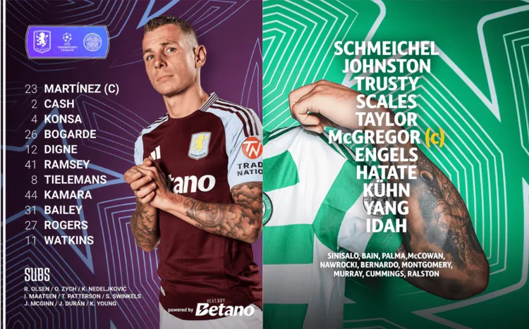 Wyjściowe XI Aston Villi i Celticu Glasgow!