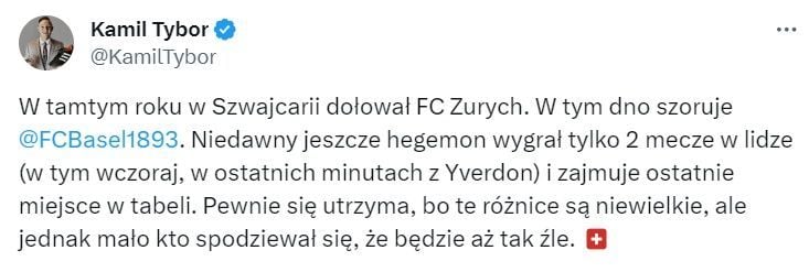 Taki upadek zaliczyło FC Basel