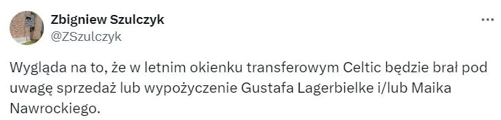 Latem Celtic może pozbyć się Nawrockiego