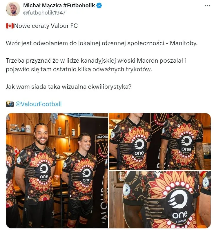 Wyjątkowe koszulki kanadyjskiego Valour FC