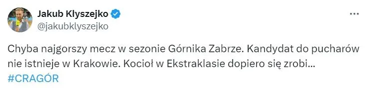 Beznadziejny Górnik w Krakowie