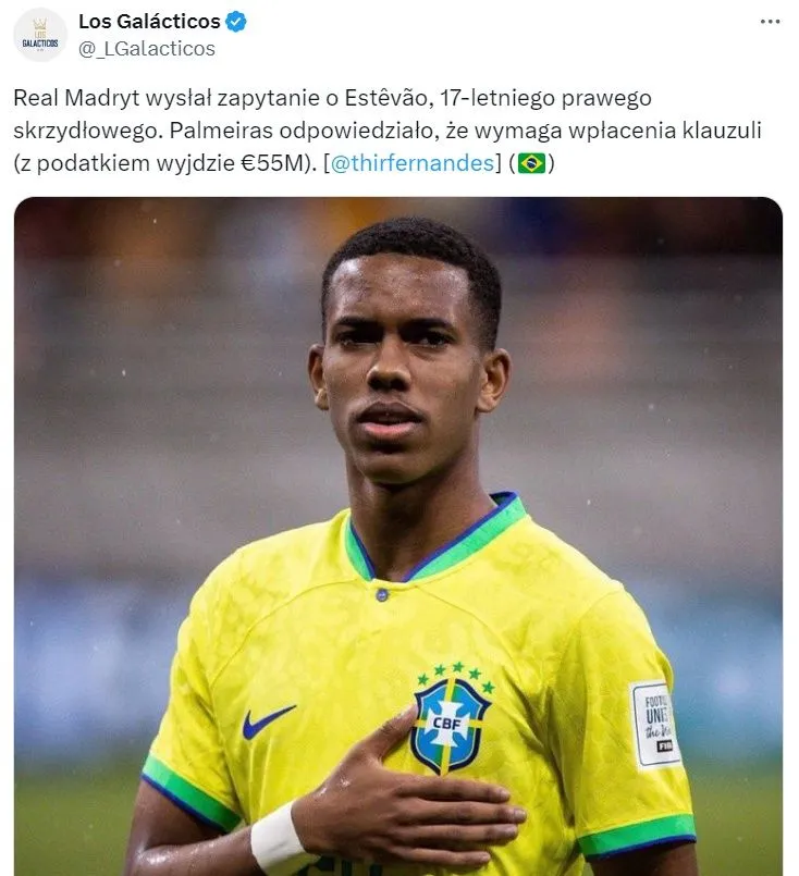 Real Madryt wysłał zapytanie o kolejny brazylijski talent