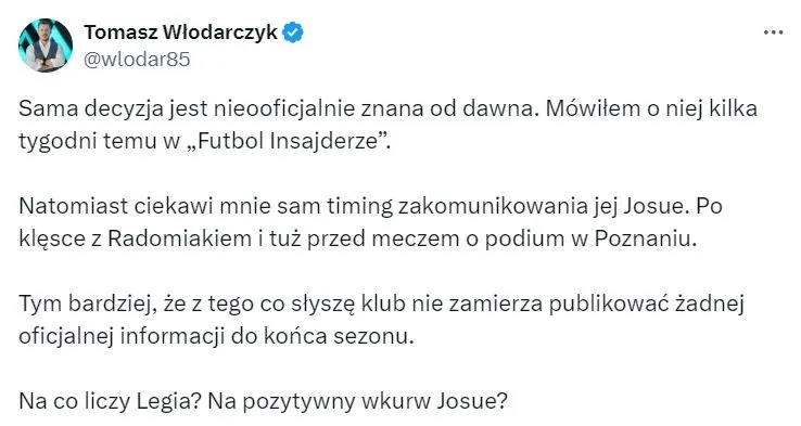 Na co liczy Legia? 