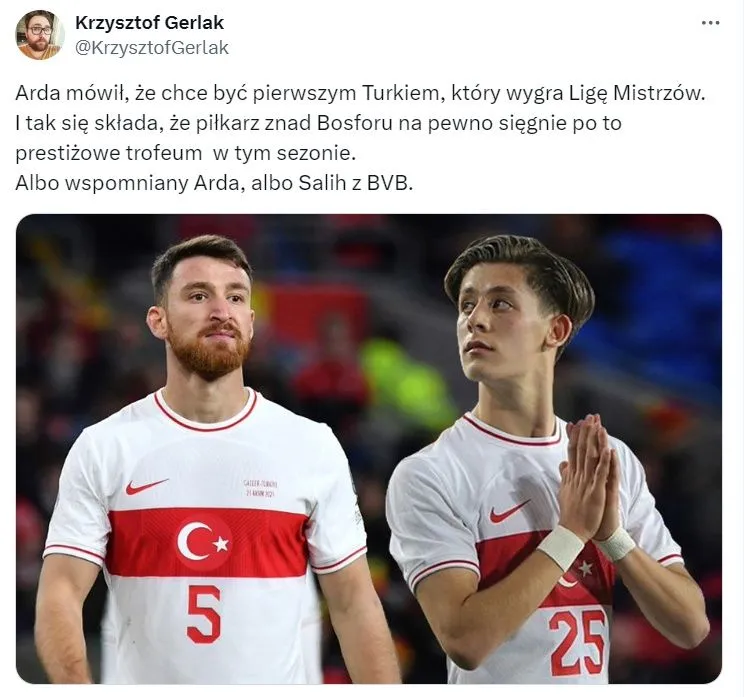 Któryś turecki piłkarz zdobędzie w tym sezonie Ligę Mistrzów