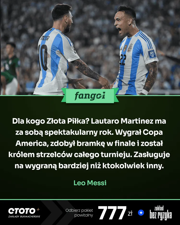 Leo Messi wskazał, komu najbardziej należy się Złota Piłka