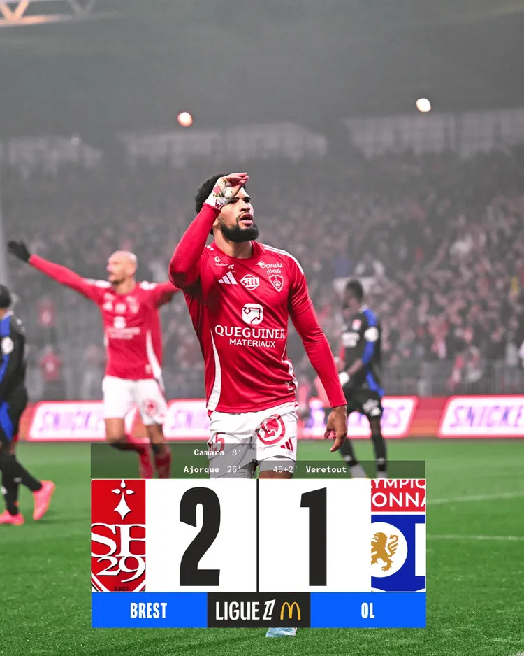 Koniec meczu! Brest pokonuje Olympique Lyon 2:1!