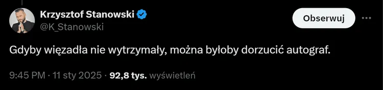 Komentarz Krzysztofa Stanowskiego pod przeprosinami Lukasa Podolskiego!