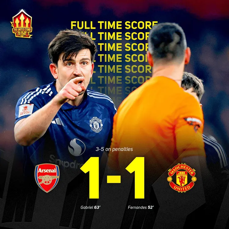 Manchester United pokonuje Arsenal po rzutach karnych!
