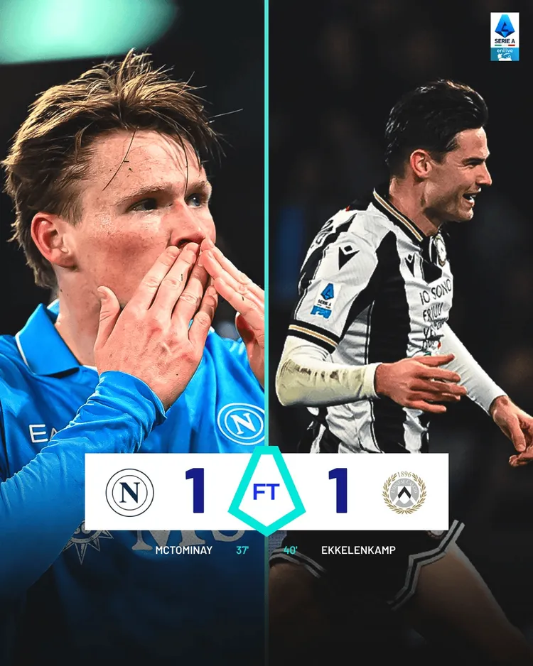 Podział punktów w meczu Napoli - Udinese!