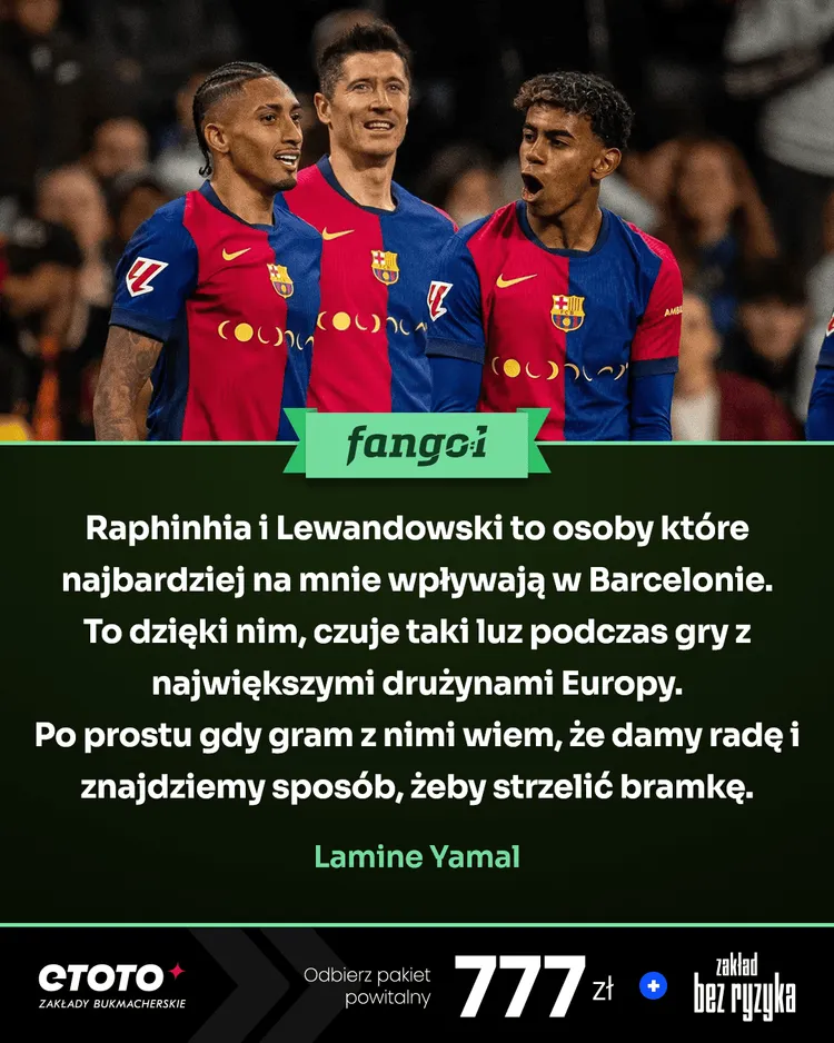 Lamine Yamal o zgraniu z Lewandowskim i Raphinhą