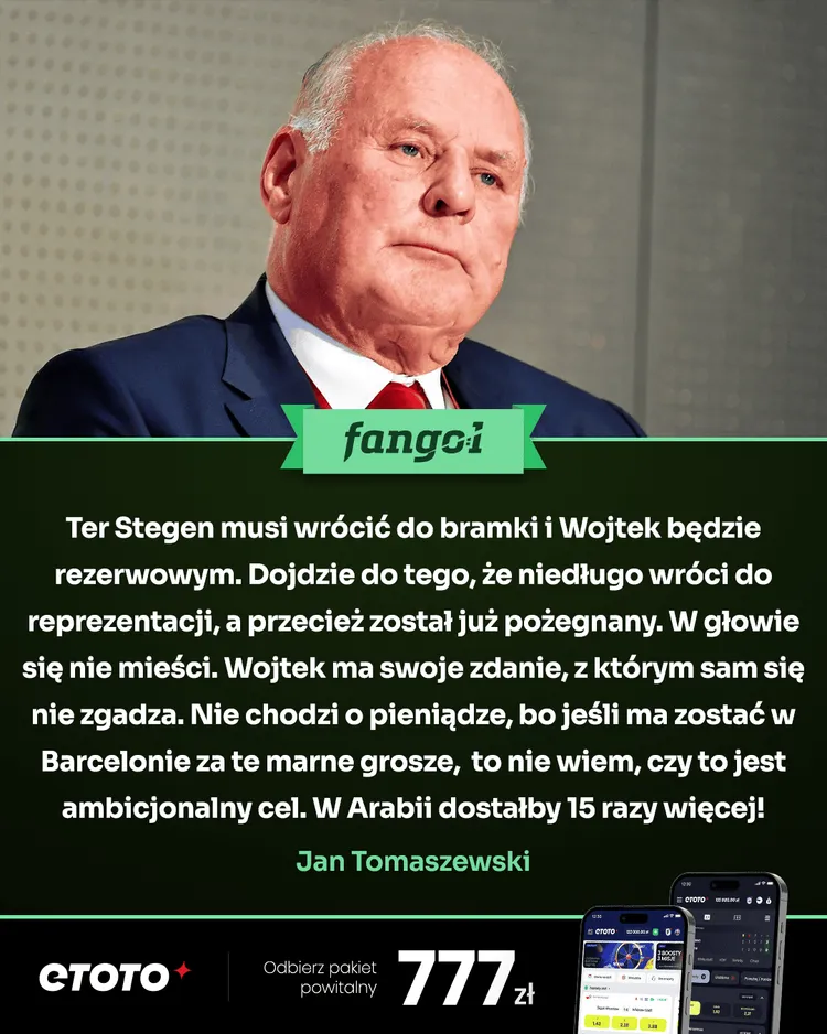 Szczęsny znowu w ogniu krytyki Jana Tomaszewskiego!