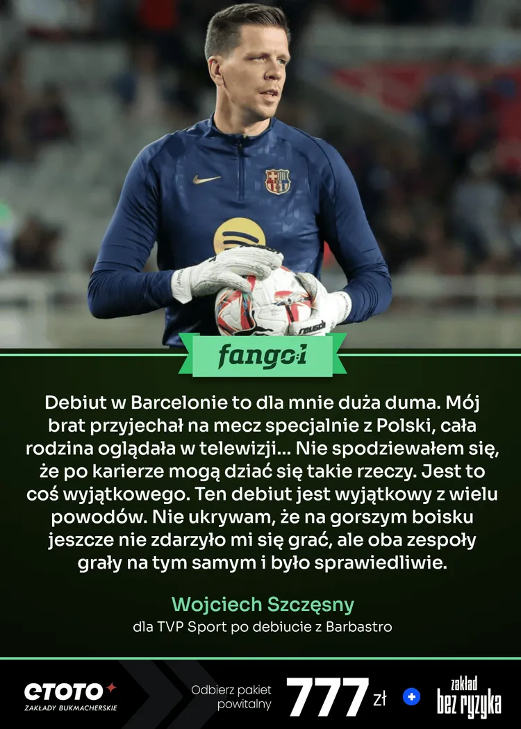 Słowa Wojciecha Szczęsnego po debiucie w barwach FC Barcelony!