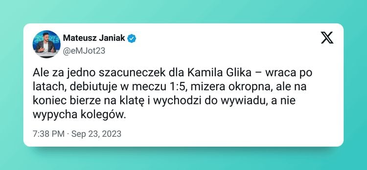 Kamil Glik nie ucieka od odpowiedzialności po wysokiej porażce z Pogonią