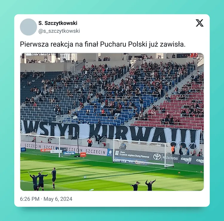 Reakcja kibiców Pogoni na przegrany finał Pucharu Polski