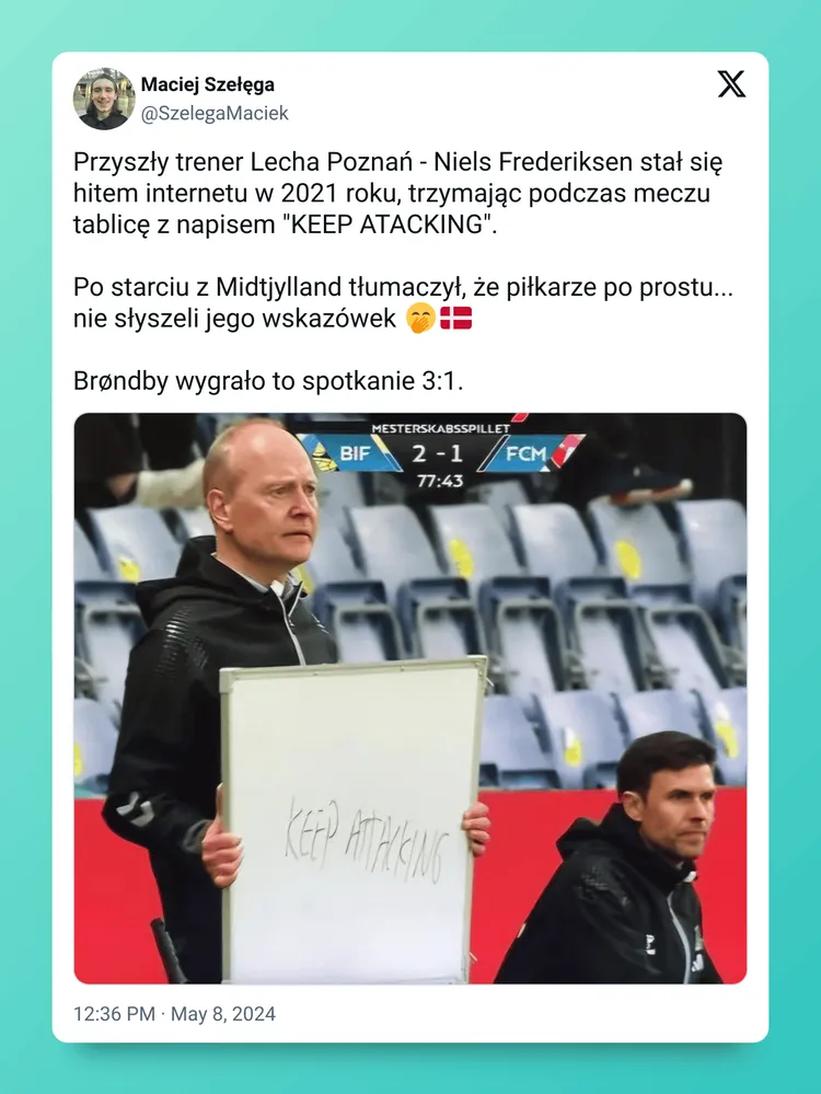 Najlepsza taktyczna zagrywka przyszłego trenera Lecha Poznań
