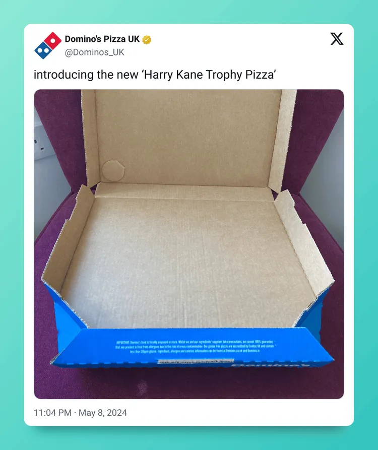 Domino's Pizza brutalnie zakpiła z Harry'ego Kane'a