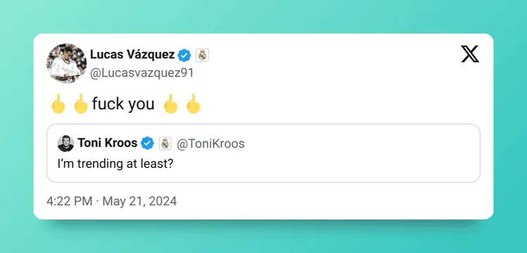 Tak Lucas Vazquez zareagował na tweeta Kroosa po ogłoszeniu jego przejścia na emeryturę