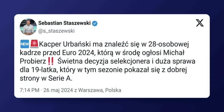 Michał Probierz zamierza powołać debiutanta na Euro